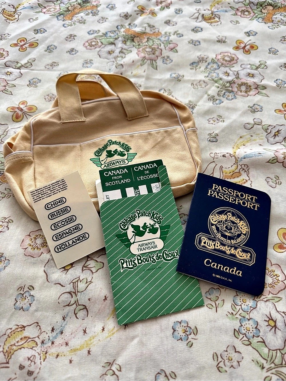 Cabbage Patch Kids Scotland World Traveller Bag Travel Bag Set 1985